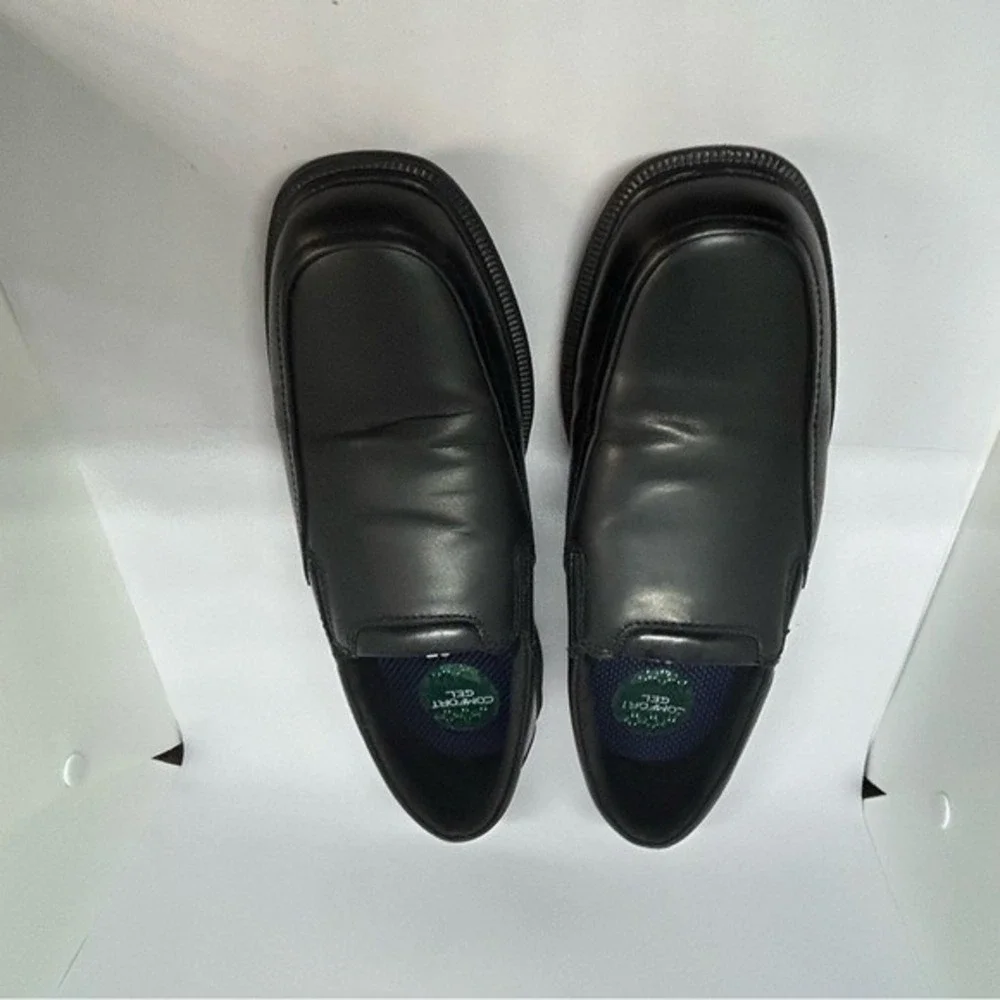 Nunn Bush Black Leather‎ Slip-On Loafers Comfort Gel Memory Foam 9M Men's